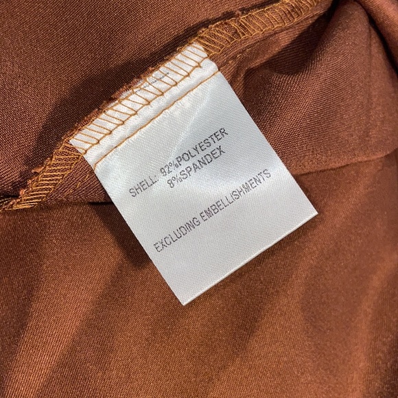 Hello Molly Run To The Top Satin Strapless Maxi Dress in BROWN SZ US 2 - Picture 5 of 6